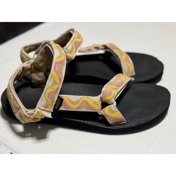 Teva Women's Original Universal Sandal Pink Yellow Tan Size 9 - Picture 6 of 9